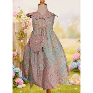Vintage Daisy Kingdom Easter Spring Dress W/Purse Shabby Chic Cottage Core 4 5 6